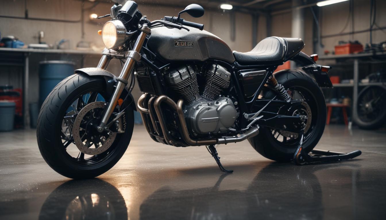 Motorradpflege nach einer Regenfahrt